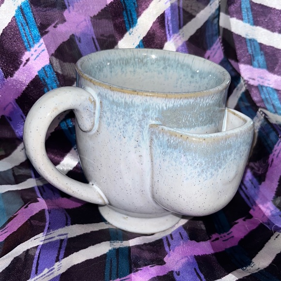 Stoneware mug with tea bag holder - Picture 1 of 7